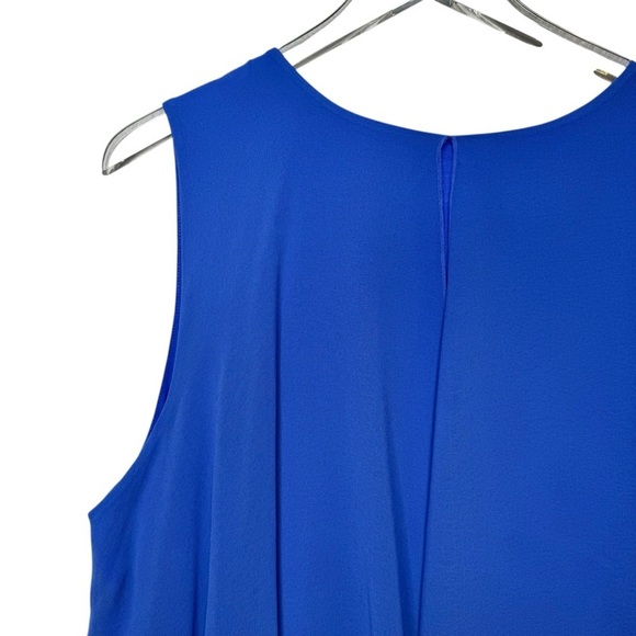 Soft Surroundings Cobalt Blue Flutter Front Women’s Sleeveless Blouse Sz XL - Picture 9 of 10